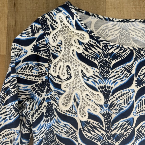 Lilly Pulitzer Dark Blue and White Women’s Sheath Dress Sleek & Simple - Picture 4 of 8